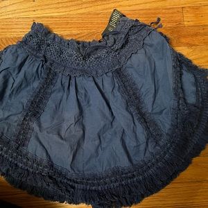 Victoria's Secret crochet swim cover up skirt navy NWT